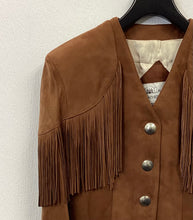 Load image into Gallery viewer, Vtg 80s Brown Fringe Concho Jacket
