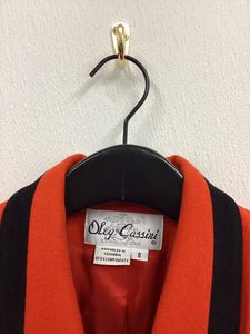 Vtg Oleg Cassini Orange Blazer as is