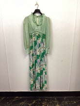 Load image into Gallery viewer, Vtg 70s Patchwork Print Smocked Maxi Dress
