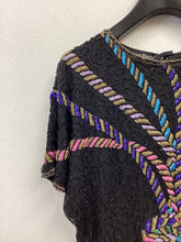 Load image into Gallery viewer, Vtg 80s Fitted Beaded Tassel Top
