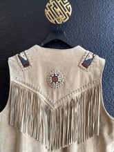 Load image into Gallery viewer, Vtg Suede Beaded Fringe Vest
