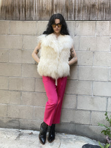 Vtg Shearling Fur Vest