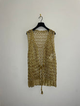 Load image into Gallery viewer, Vtg 60s  Gold Crochet Vest
