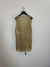 Load image into Gallery viewer, Vtg 60s  Gold Crochet Vest
