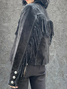 Scully Fringe Concho Jacket - Black