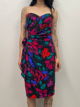 Load image into Gallery viewer, Vtg 80s Strapless Silk Dress
