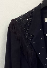 Load image into Gallery viewer, Vtg 90s Fringe Sequin Blazer Jacket
