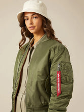 Load image into Gallery viewer, Cropped Bomber Jacket - Green
