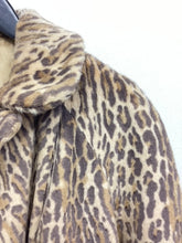Load image into Gallery viewer, Vtg 50s Leopard Faux Fur Coat
