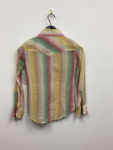 Vtg 70s Stripe Gauze Shirt