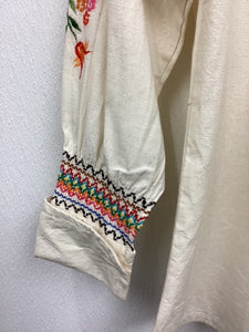 Vtg 70s Mexican Embroidered Blouse