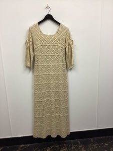 Vtg 70s Lace Maxi Dress
