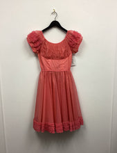 Load image into Gallery viewer, Vtg 50s Bubble Gum Pink Swiss Dot Dress
