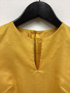 Vtg 60s Yellow Applique Shift Dress