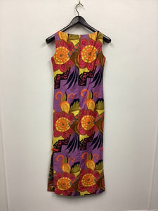 Vtg 60s Hawaiian Print Dress