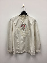 Load image into Gallery viewer, Vtg 80s Silk Embroidered Blouse
