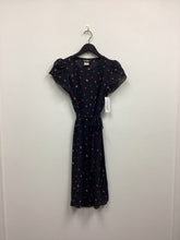 Load image into Gallery viewer, Vtg 80s Sheer Puff Sleeve Print Dress
