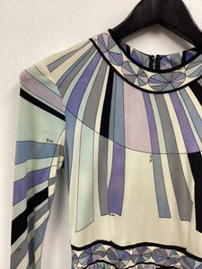 Vtg Emilio Pucci Jersey Midi Designer Dress
