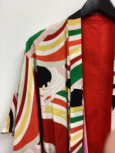 Vtg Red Print Kimono