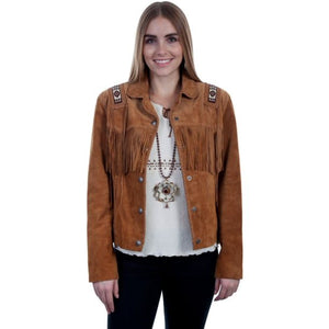 Scully Beaded Fringe Jacket - Bourbon