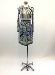 Vtg Emilio Pucci Jersey Midi Designer Dress