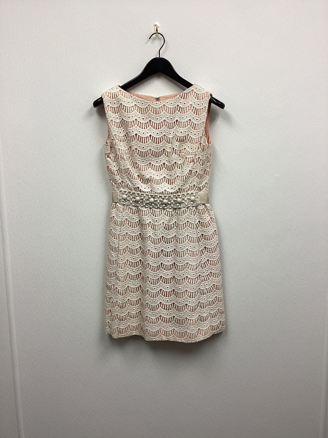 Vtg 60s Lace Studded Dress
