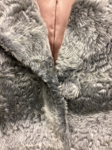 Vtg 60s Grey Faux Fur Shorty Jacket