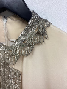 Vtg 60s Beaded Midi Dress