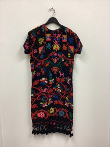 Vtg Mexican Embroidered Dress