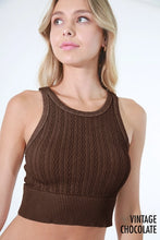 Load image into Gallery viewer, Cable Knit Crop Top - Vtg Chocolate
