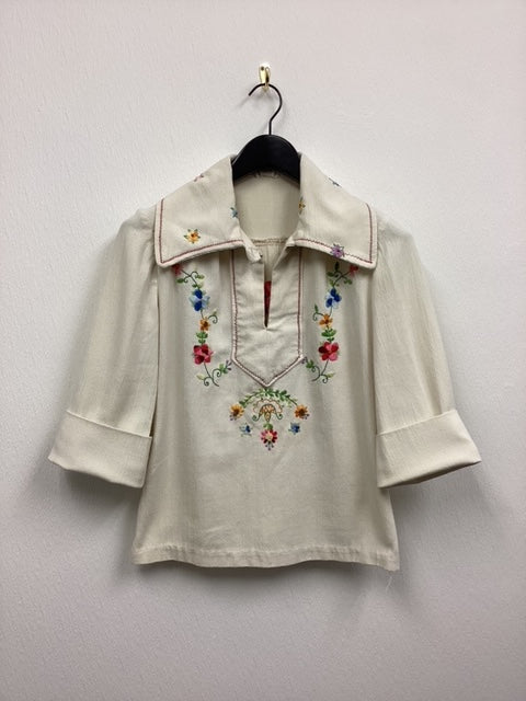Vtg 70s Embroidered Shirt