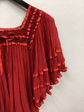 Load image into Gallery viewer, Vtg Red Gauze Blouse
